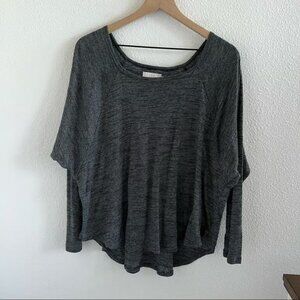 Nation LTD Gray White Striped Boxy Tee Shirt T-Shirt Top Small